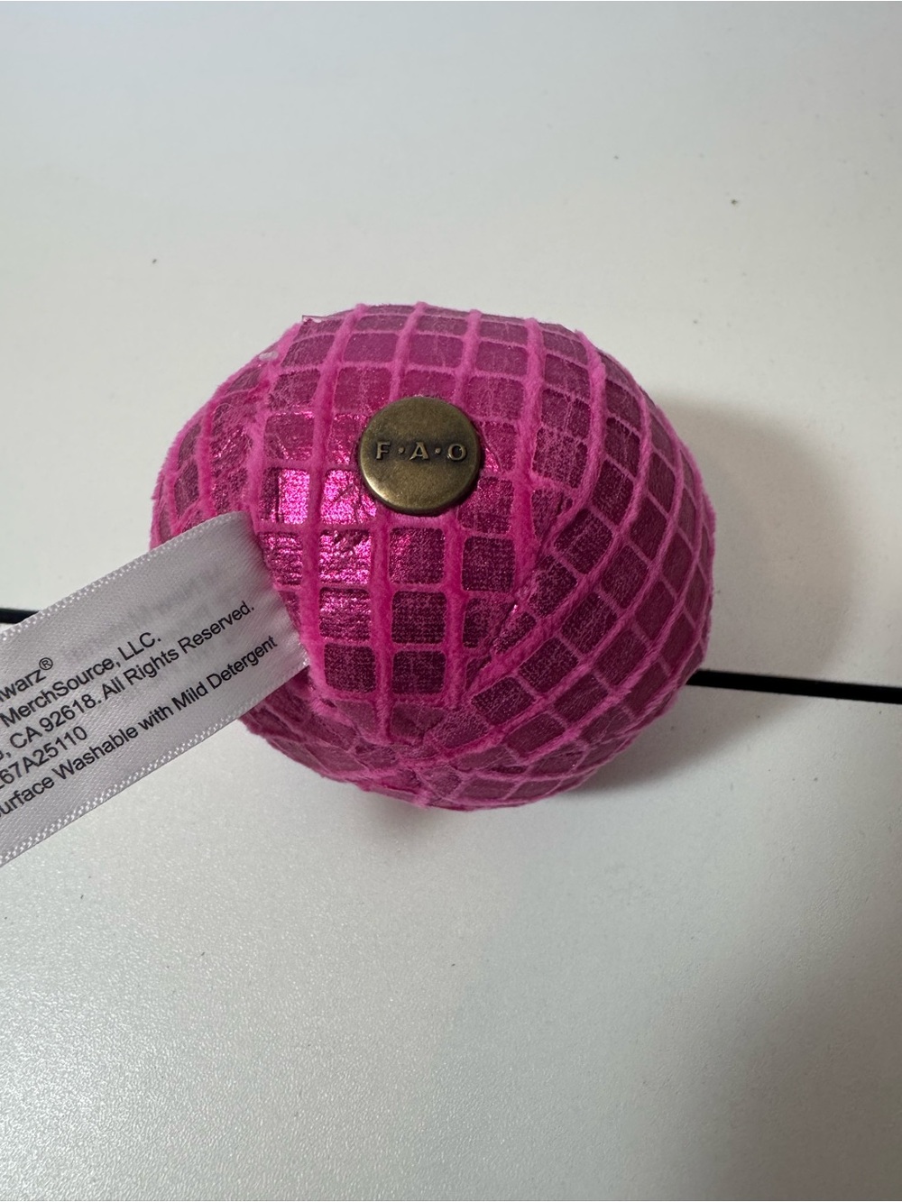 Pink Plush Smiley Keychain - Picture 2 of 4